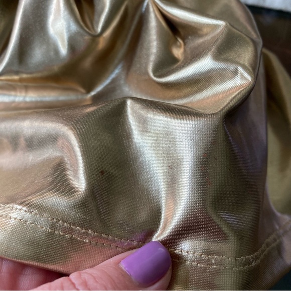 Pink Chicken Alexis Skirt Metallic Gold Lamé - Picture 11 of 13